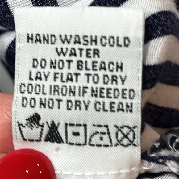 New leaf black vertical striped rayon BLOUSE pink blue floral embroidery 2XL XXL - Picture 10 of 14